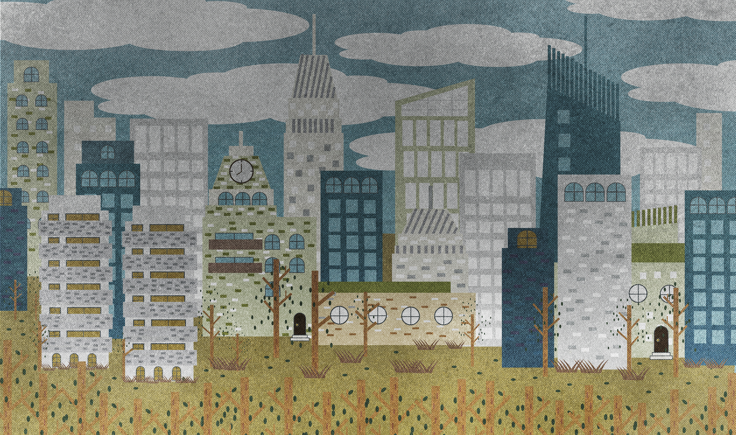 City under heavy pollution — high energy use