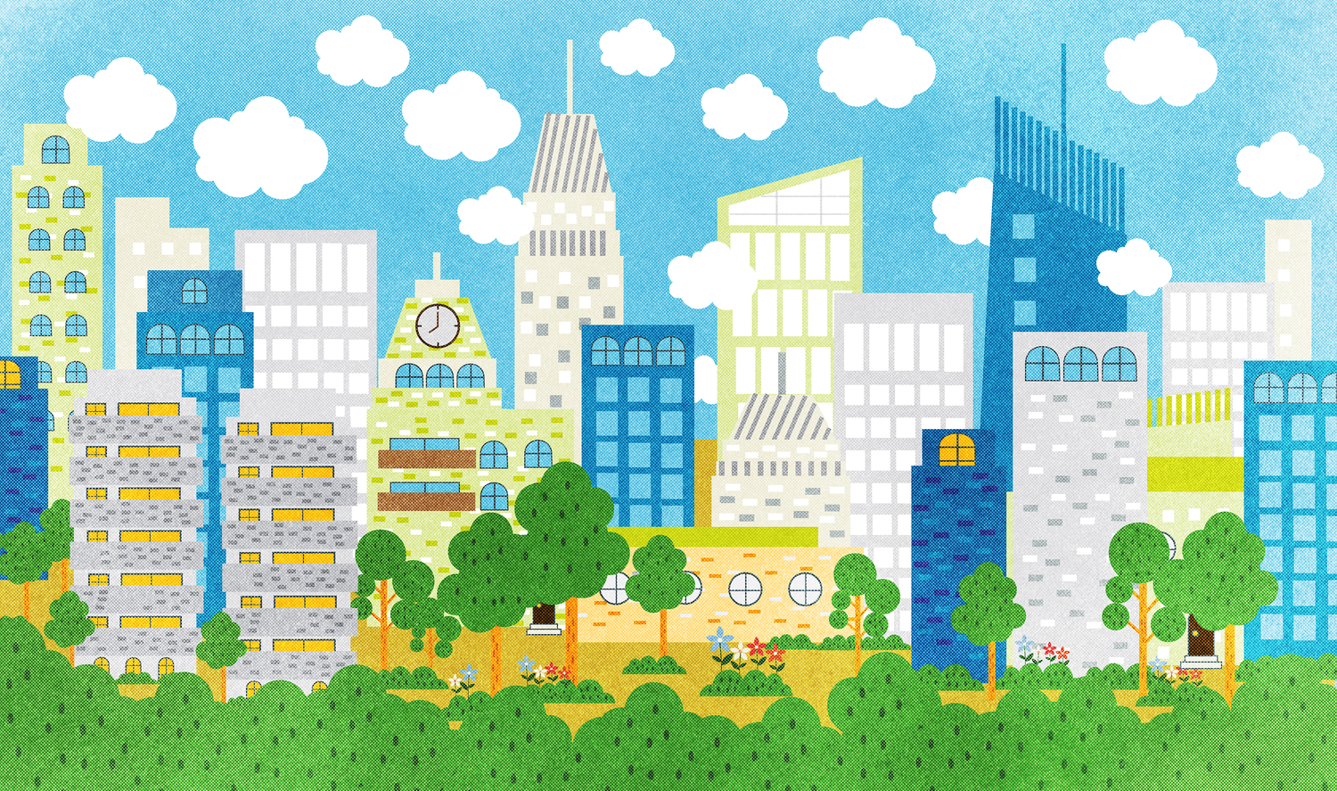 City clear and vibrant — low energy use