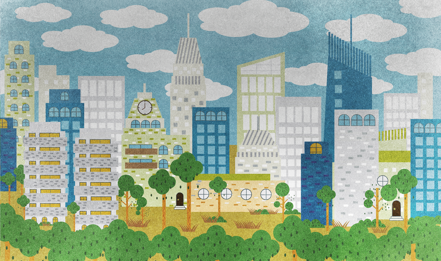 City partially cleared — middling energy use