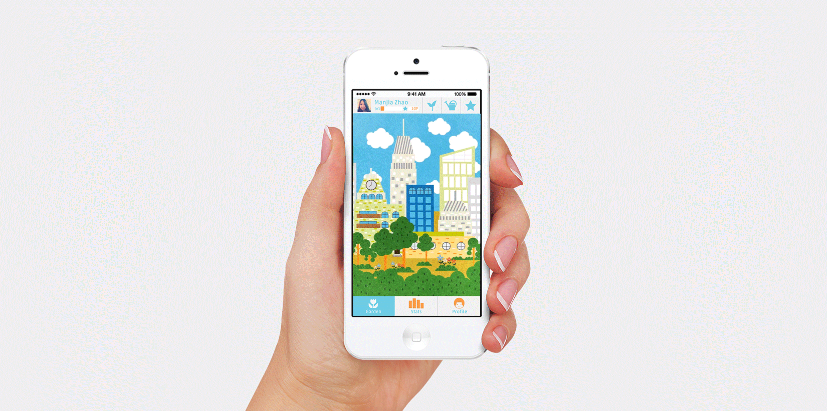 Airnergy app — original 2014 prototype mockup, gameplay loop