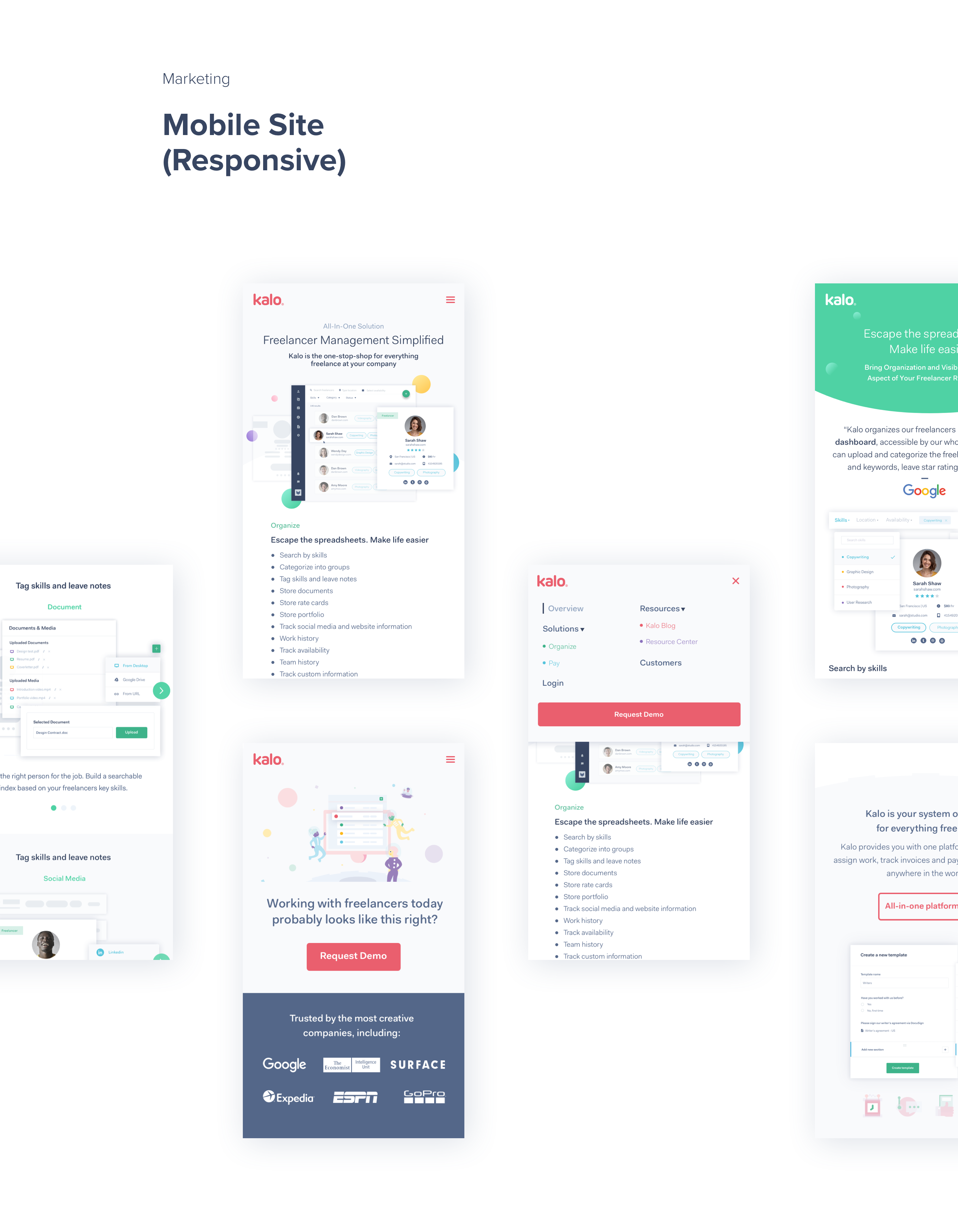 Kalo marketing site — mobile responsive