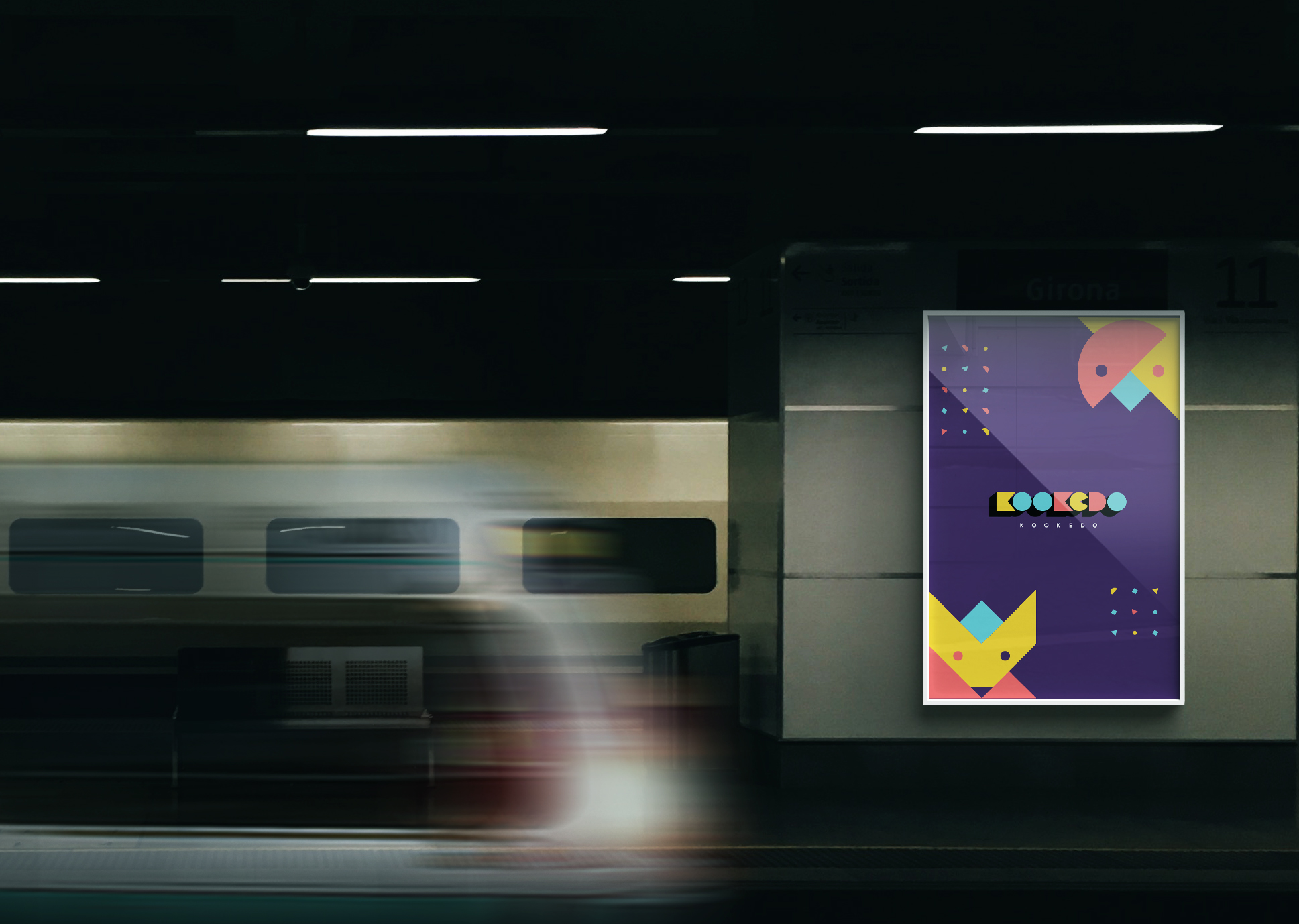 Kookedo subway billboard with shape characters
