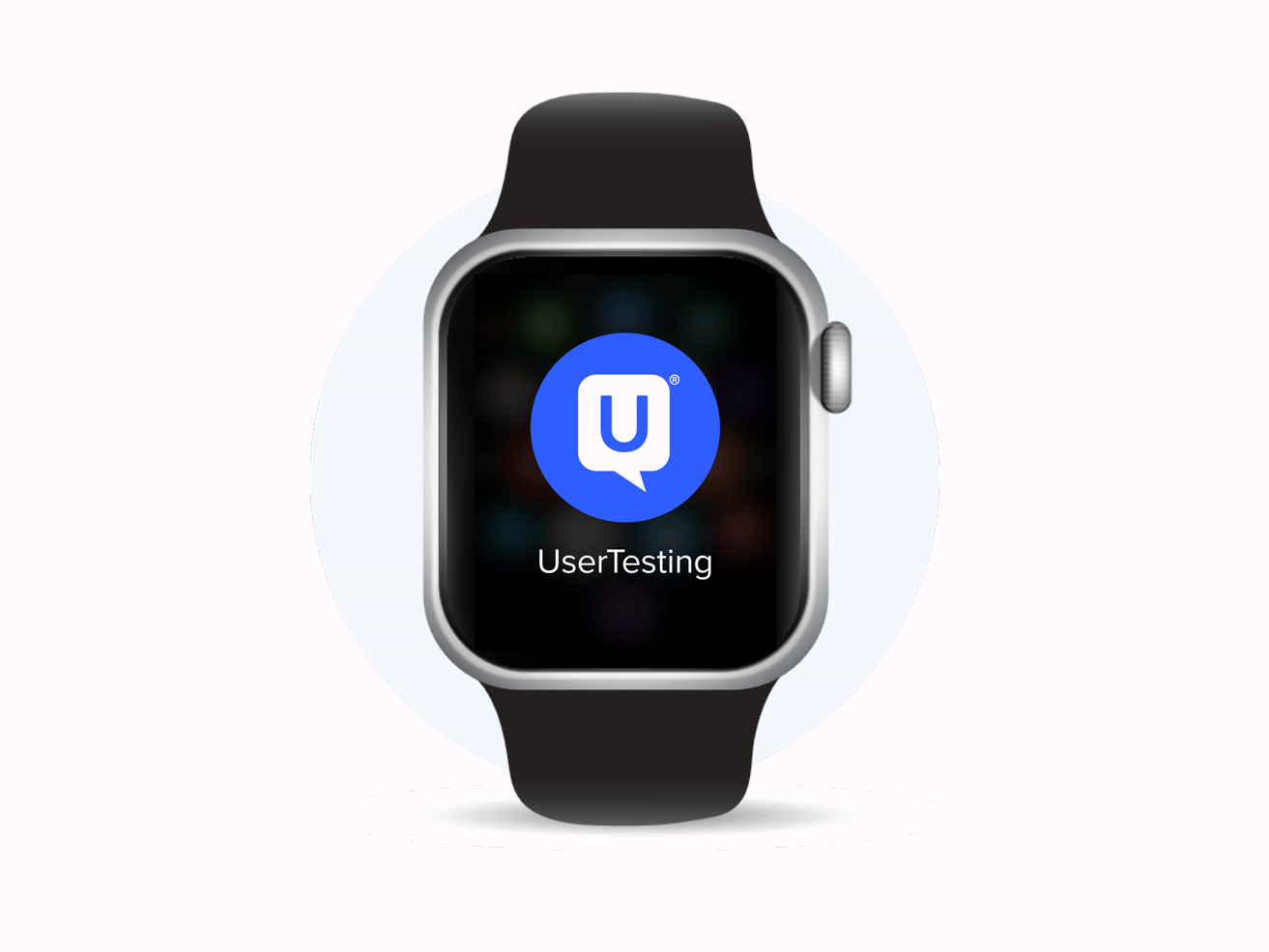 UserTesting brand mark animated on Apple Watch