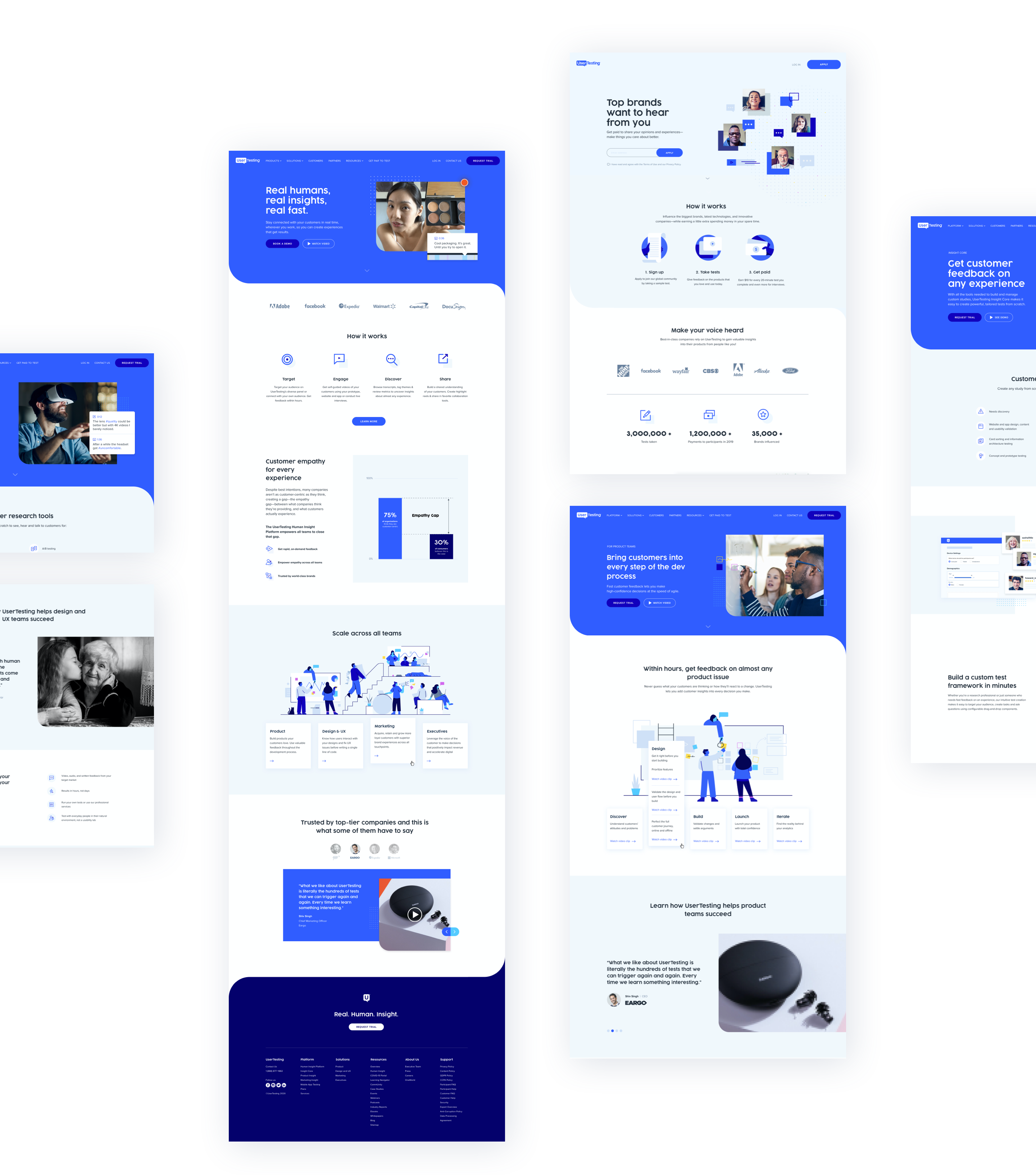 UserTesting refreshed website homepage
